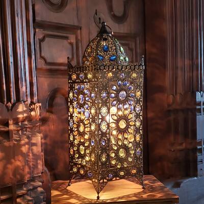 Gracewood Hollow Ellams 24-inch Jeweled Turkish Table Lamp