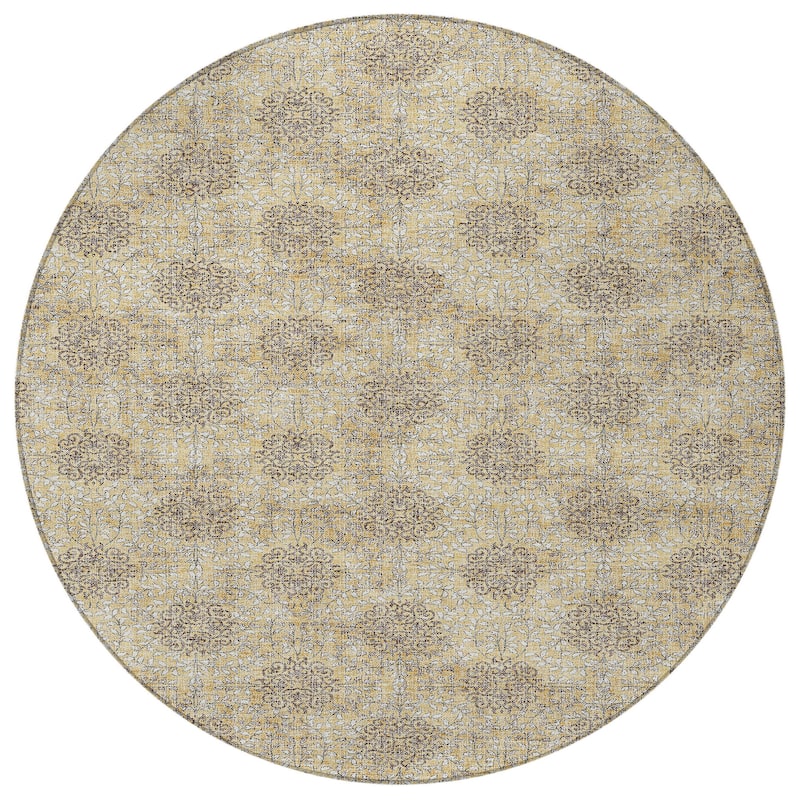 HomeRoots Damask Transitional Rectangle Outdoor Rug