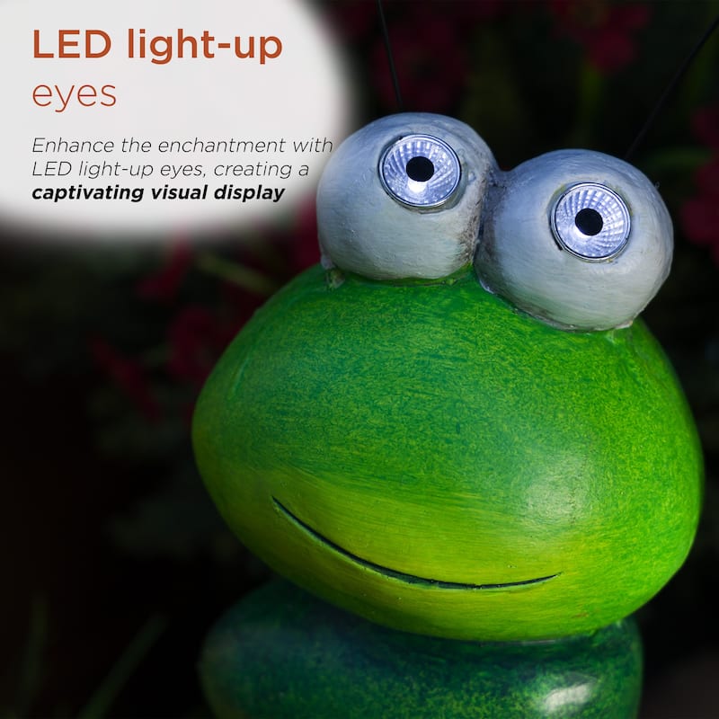 Solar Caterpillar Statuary w/ LED Light-Up Eyes