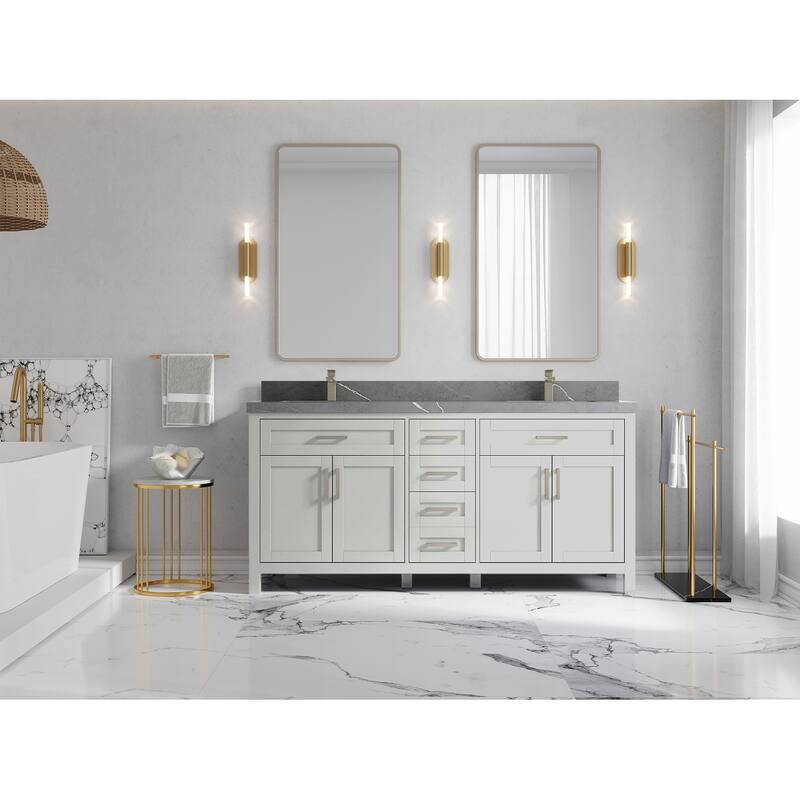 Willow Collections 72 in. W x 22 in. D Double Sink Bathroom Vanity with Countertop