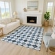 preview thumbnail 3 of 5, Machine Washable Indoor/ Outdoor Modern Argyle Chantille Rug