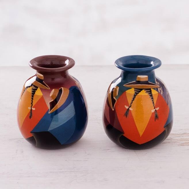 Set of 2 Ceramic Get Together Vases