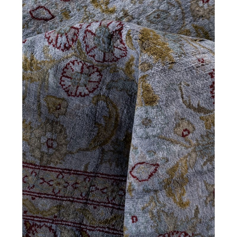 Overdyed One-of-a-Kind Hand-Knotted Area Rug - Gray - 9' 2" x 9' 5"