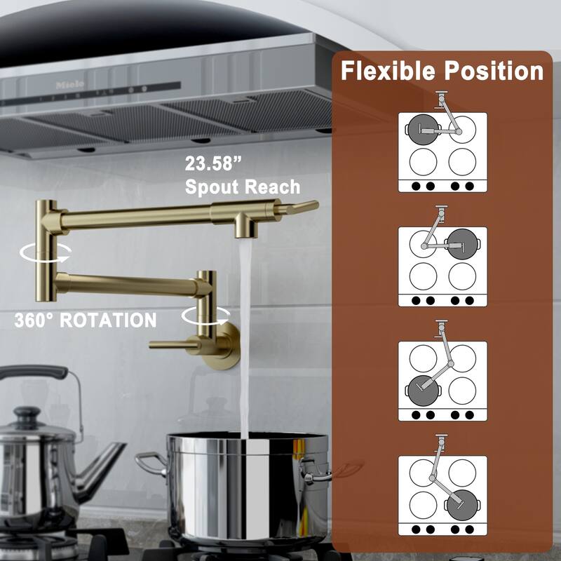 Retro Handles Wall Mount Kitchen Faucet