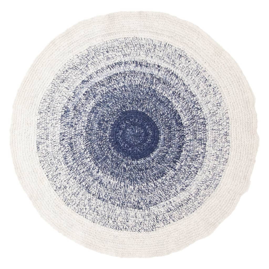 ECARPETGALLERY Braid weave Sienna Dark Navy Wool Rug - 3'11 x 3'11