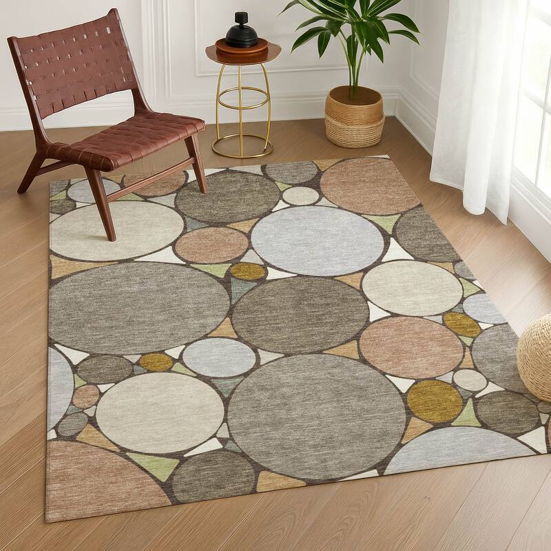 Machine Washable Indoor/ Outdoor Contemporary Rowan Chantille Rug