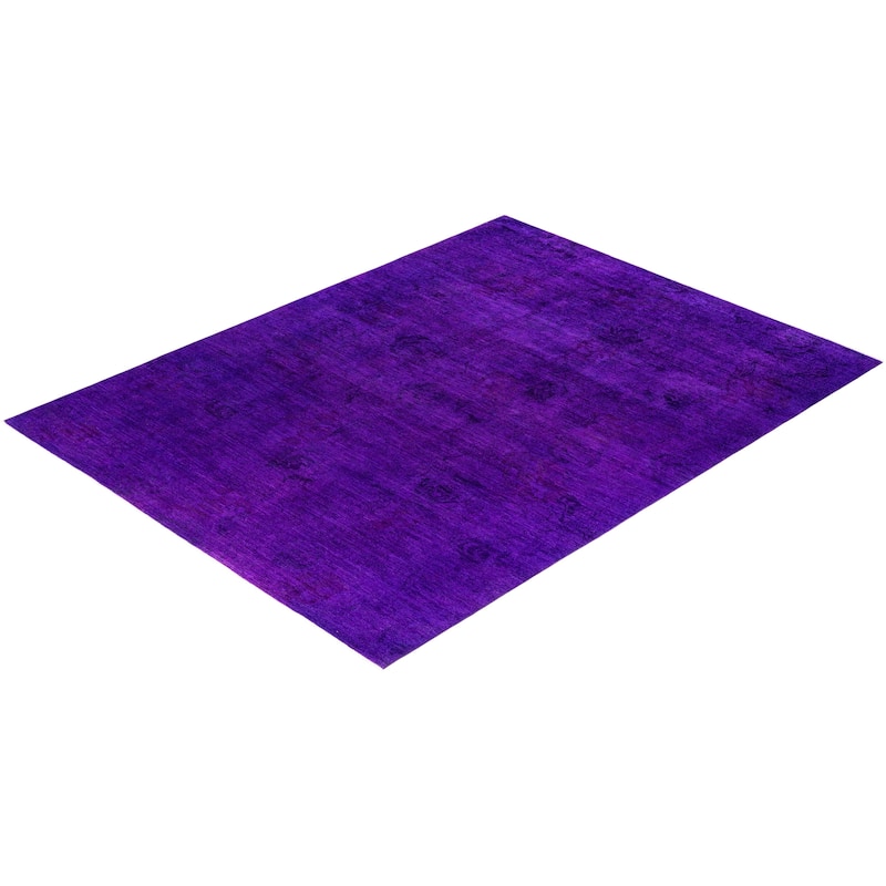 Overdyed One-of-a-Kind Hand-Knotted Area Rug - Purple - 8' 10" x 11' 10"