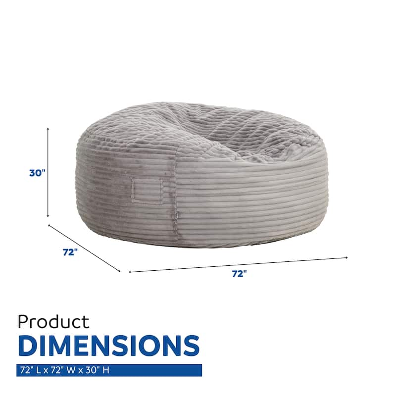 Sealy® Kade 6ft Faux Fur Foam Bean Bag