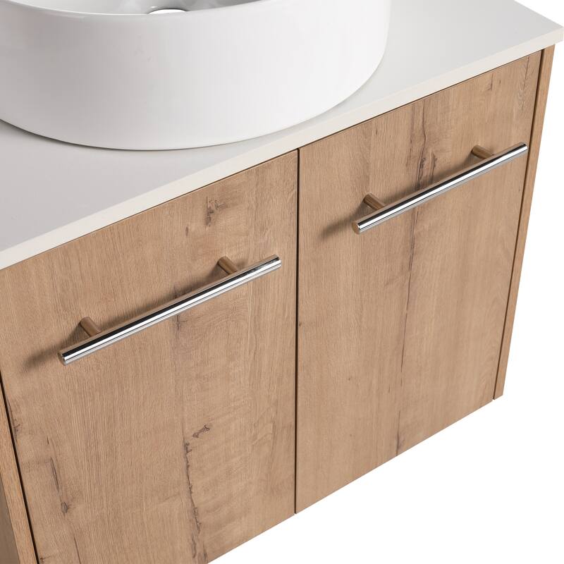 Bathroom Vanity With Sink In 24/30 Inch, Floating Bathroom Vanity With Soft Close Door