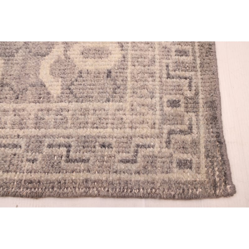 ECARPETGALLERY Hand-knotted Elysian Grey Wool Rug - 9'0 x 12'2