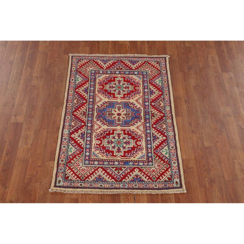 Kazak Accent Rug Handmade Oriental Wool Carpet - 2'8" x 4'0"
