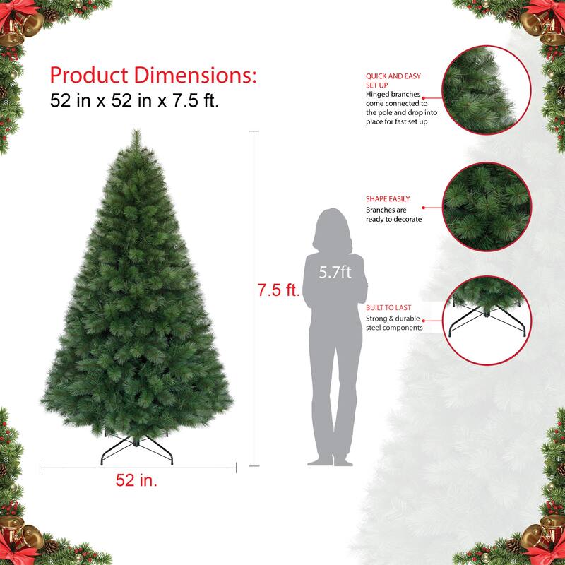 Puleo International 7.5 ft. Wyoming Pine Artificial Christmas Tree