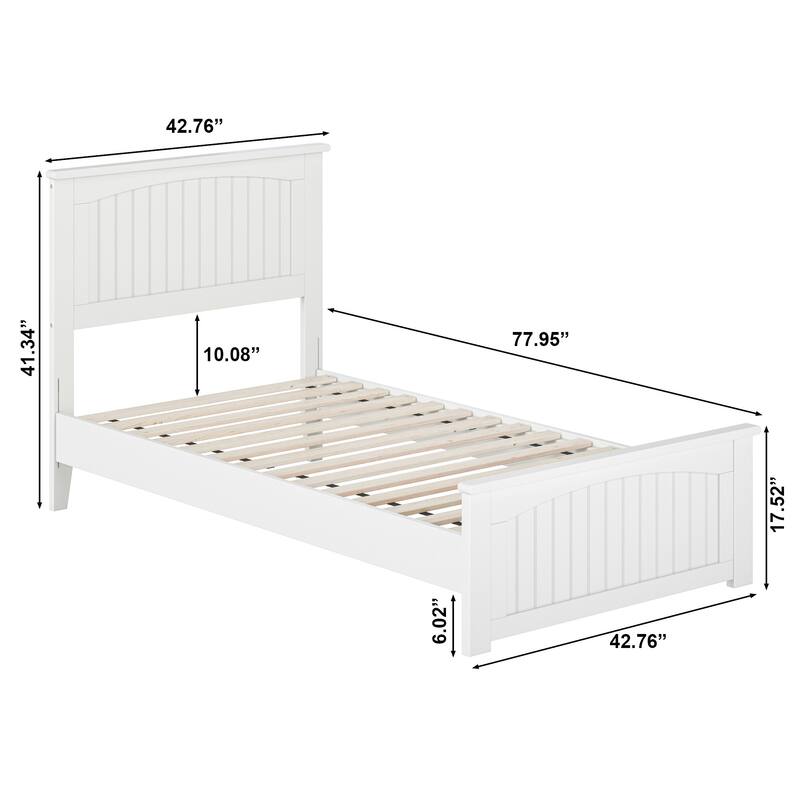 Naples Solid Wood Low Profile Platform Bed with Matching Footboard