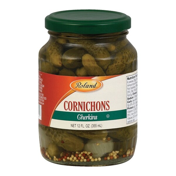 Roland Cornichons Gherkins - Case of 12 - 12 oz.