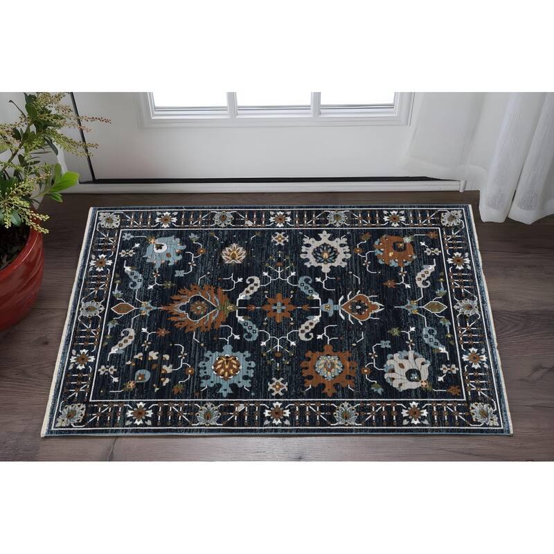 HomeRootsOriental Traditional Rectangle Area Rug - 60.24' X '39.37' X '0.39 - 60.24' X '39.37' X '0.39