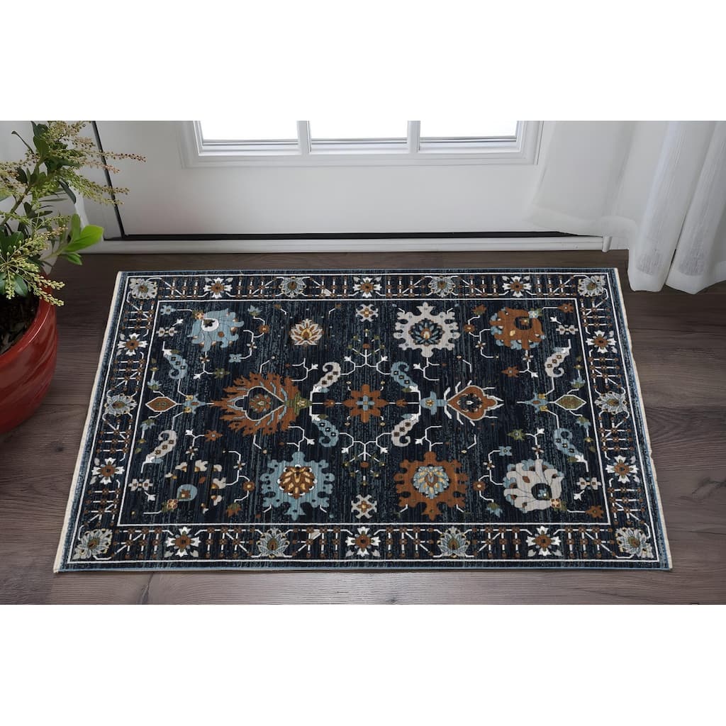 HomeRootsOriental Traditional Rectangle Area Rug - 60.24' X '39.37' X '0.39