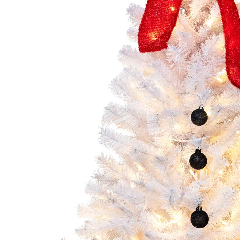 Pre-lit Snowman Medium Artificial Christmas Tree - 4’ - Clear Lights - 4 Foot