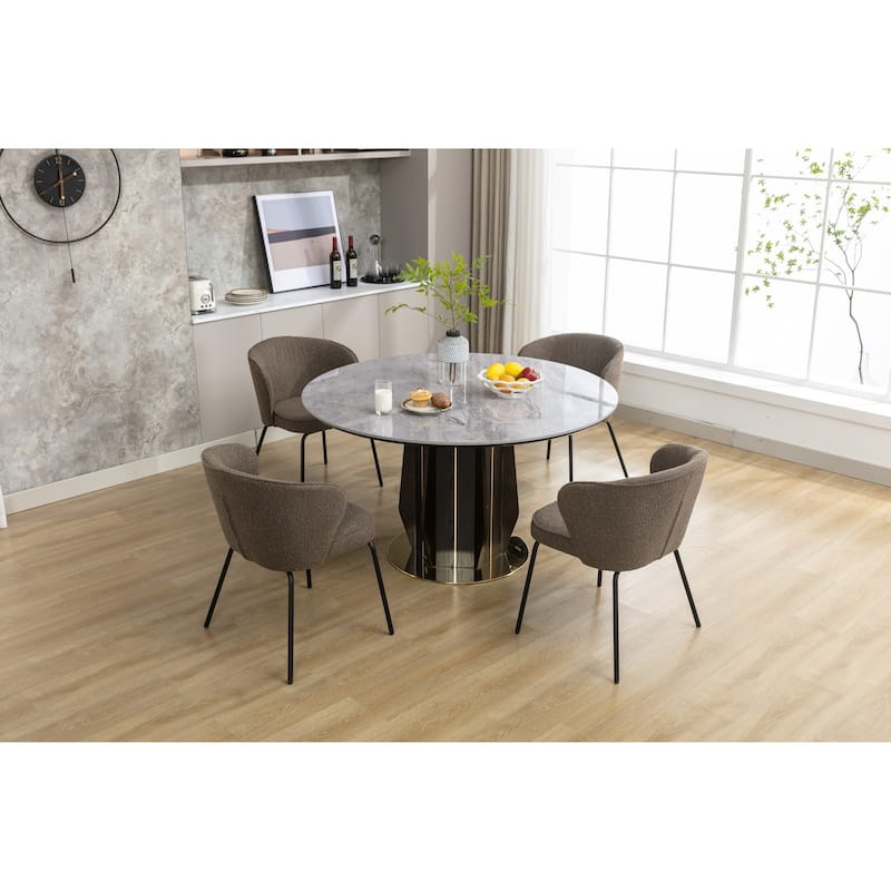 Dining Chairs With Black Metal Legs Set Of 2