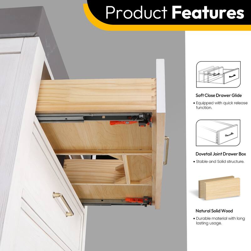 Leon 36 in. Single Bathroom Vanity with Composite Stone Top