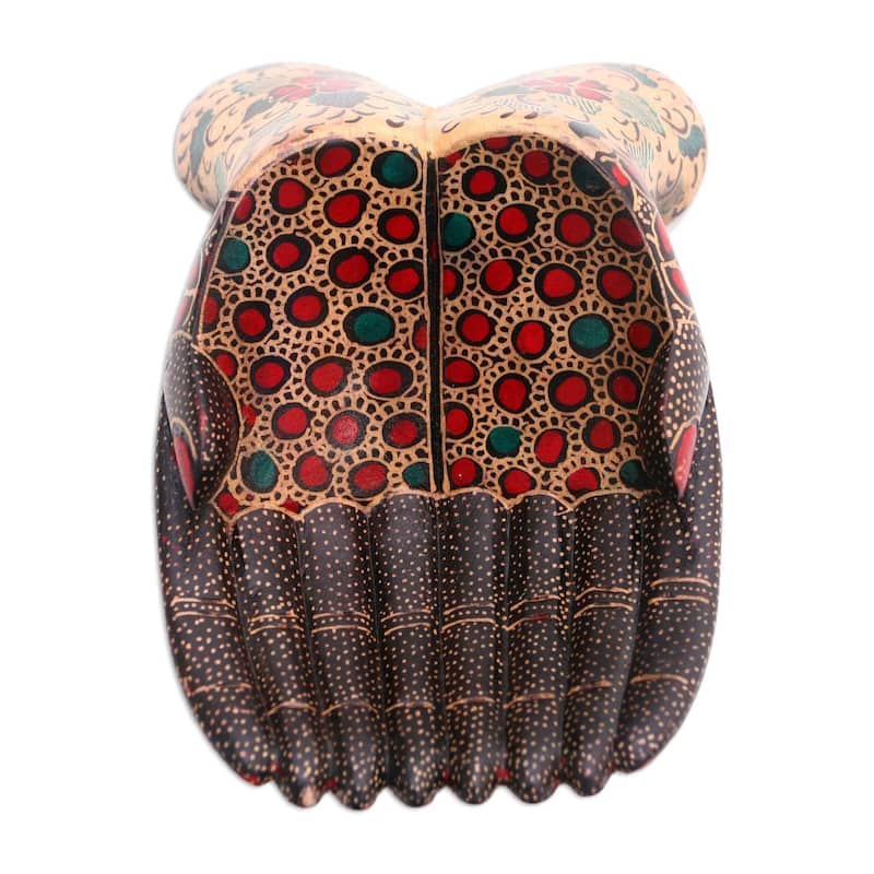 Novica Handmade Giving Hands Batik Wood Catchall - 2.4" H x 7.75" W x 5" D