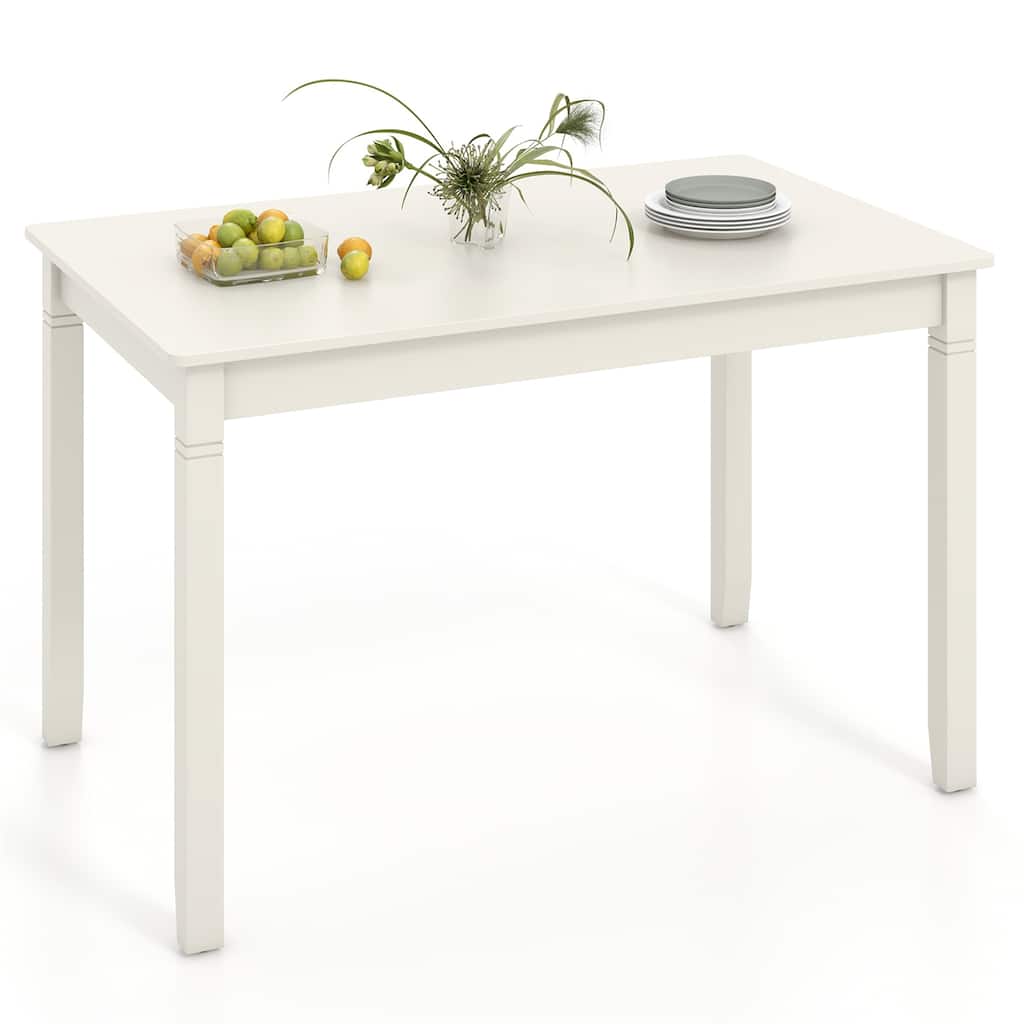 Gymax 48'' Wooden Dining Table for 4 People w/ Rubber Wood Legs