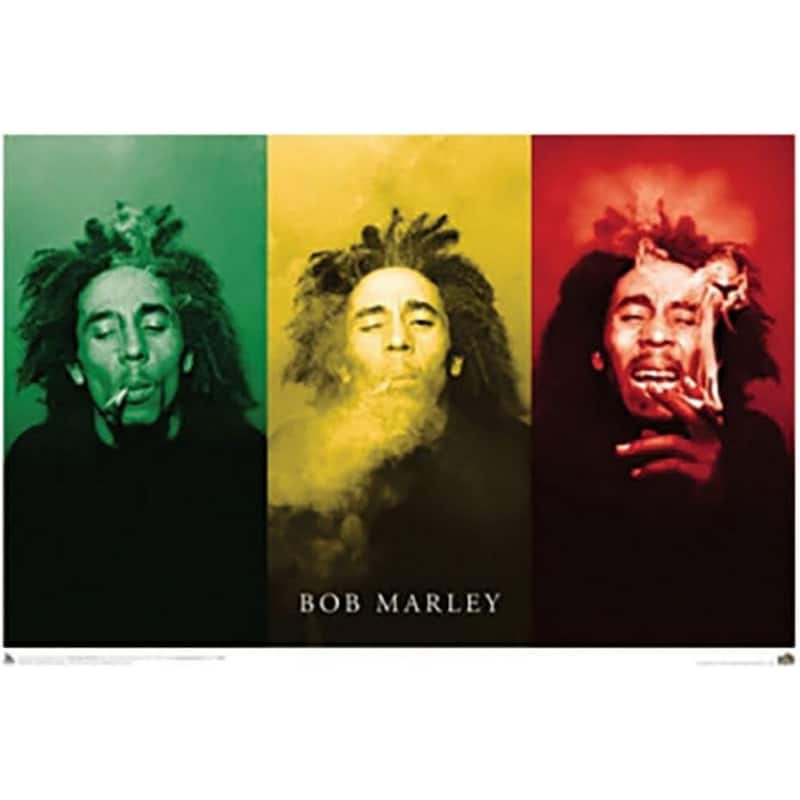 Bob Marley Smoke Treo Art Poster - 36 x 24 Inch