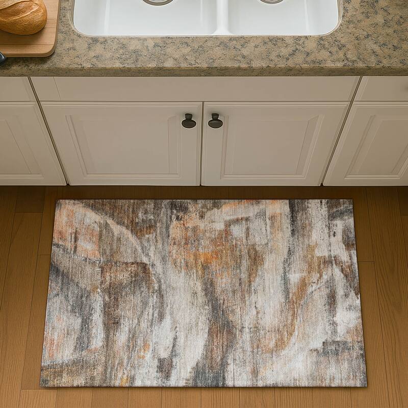 Premium Washable Super Soft Abstract Chic Mayfield Rug - Brown - 1'8" x 2'6"