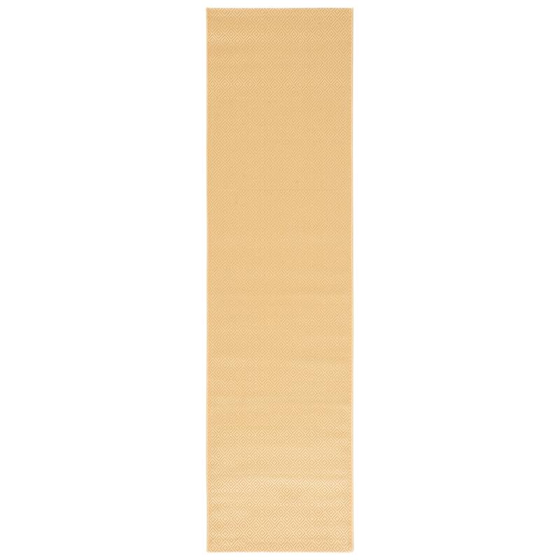 SAFAVIEH Courtyard Oivor Indoor/ Outdoor Waterproof Patio Backyard Rug - 2'3" x 8' Runner - Gold/Gold