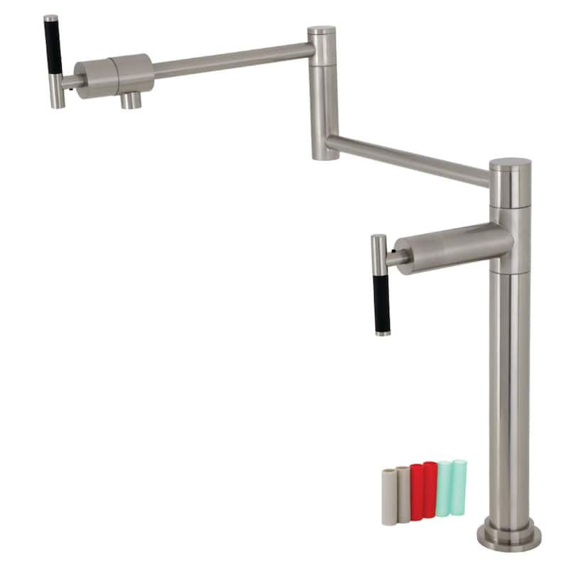 Kingston Brass KS470.CKL Kaiser 3 GPM Single Hole Pot Filler with - Brushed Nickel