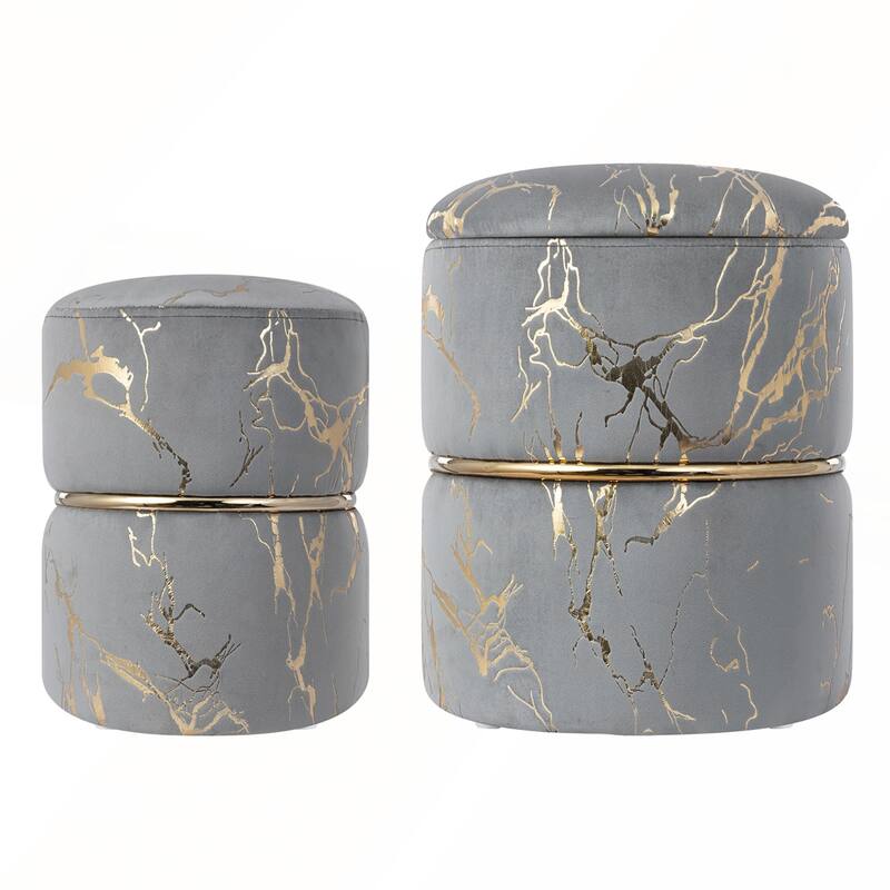 Upholstered Sherpa Vanity Stool Set of 2 for Makeup for Living Room and Bedroom