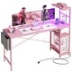 preview thumbnail 18 of 54, 61" Gaming Desk Computer Desk with LED Lights Storage Shelves and Side Bag Home Office Desk