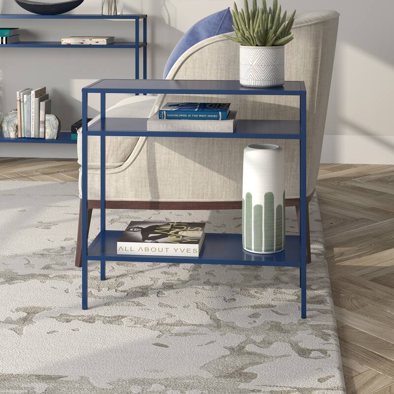 Ricardo Side Table with Metal Shelves
