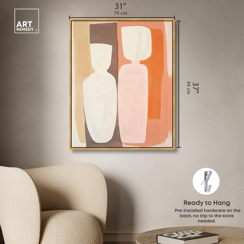 Pink Meets Clay I Canvas by Art Remedy