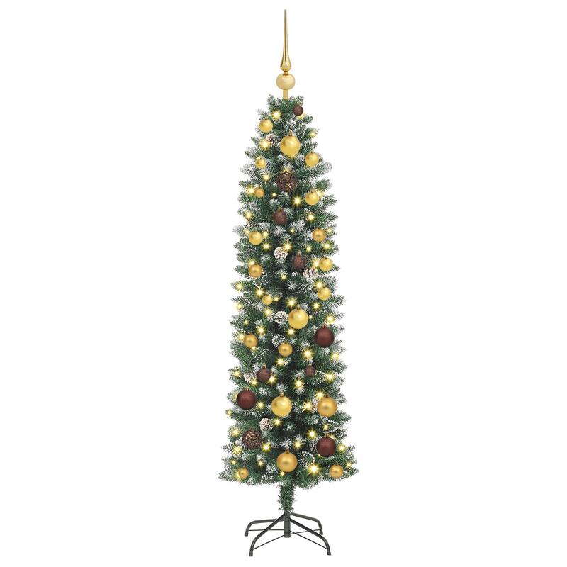 vidaXL Christmas Tree Party Decoration Artificial Slim Tree with Stand PVC