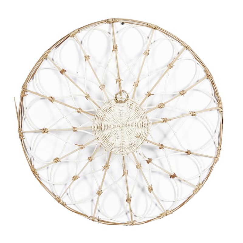 Dried Plant Plate Handmade Basket Home Wall Decor - Set of 3 Brown or Cream - Roche River Decor