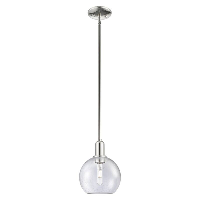 Innovations Lighting Endless Possibilities Arcadia - Athens - 1 Light 8" Stem Hung Mini Pendant - Polished Nickel/Seedy