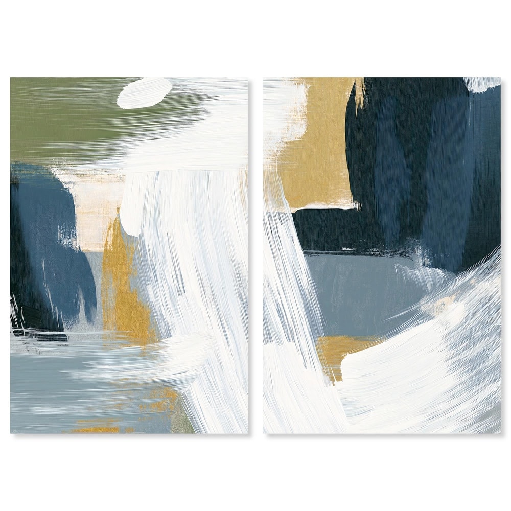 Textured Greens III Canvas Set of 2 by Art Remedy, Gallery Wrapped