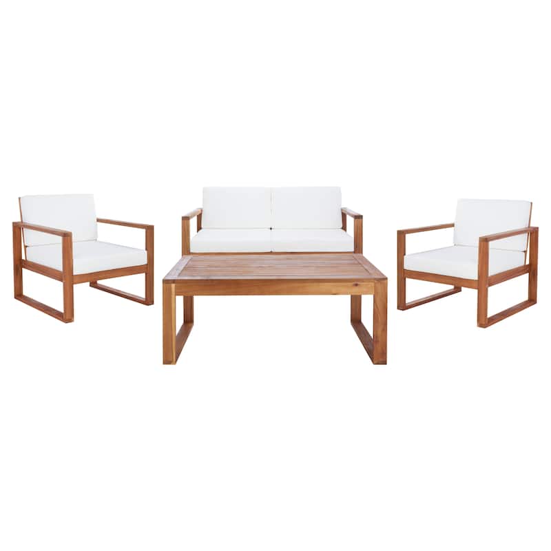 SAFAVIEH Outdoor Jalynn 4-Piece Outdoor Set - 31W x 30D x 50H