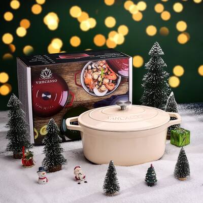 vancasso Non-Stick Cast Iron Oval Dutch Oven