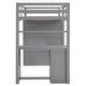 preview thumbnail 10 of 17, Elegant Twin size Loft Bed with Drawers, Desk and Wardrobe, Health and Comfort, Sturdy Construction & Safety Guaranteed, Grey