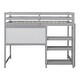 preview thumbnail 6 of 12, Stylish & Simple Twin Size Wooden Loft Bed with Shelves, Desk and Writing Board, Maximized space, Health and Comfort, Grey