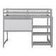 preview thumbnail 30 of 48, Wood Loft Bed with Desk, 3-Storage Shelves & Writing Board