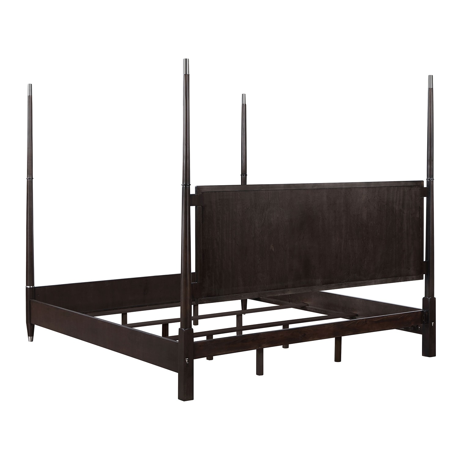 Wooden Poster Bed with Tapering Posts in Brown