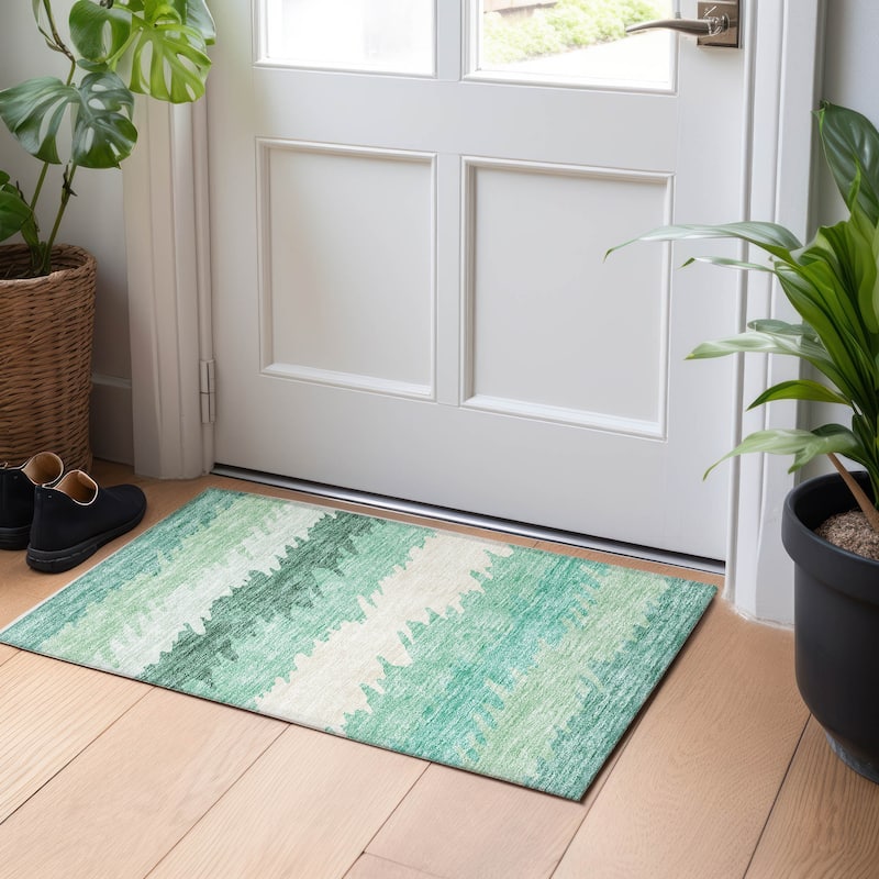 Premium Washable Super Soft Modern Ombre Mayfield Rug - Sage - 1' 8" x 2' 6" - Rectangle