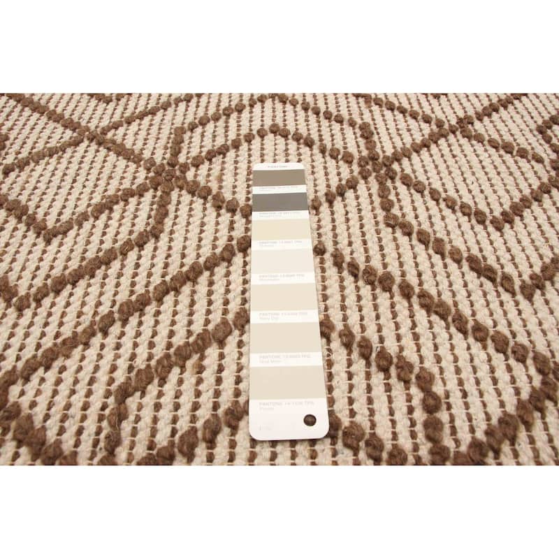 ECARPETGALLERY Braid weave Sienna Brown Wool Rug - 5'0 x 7'7