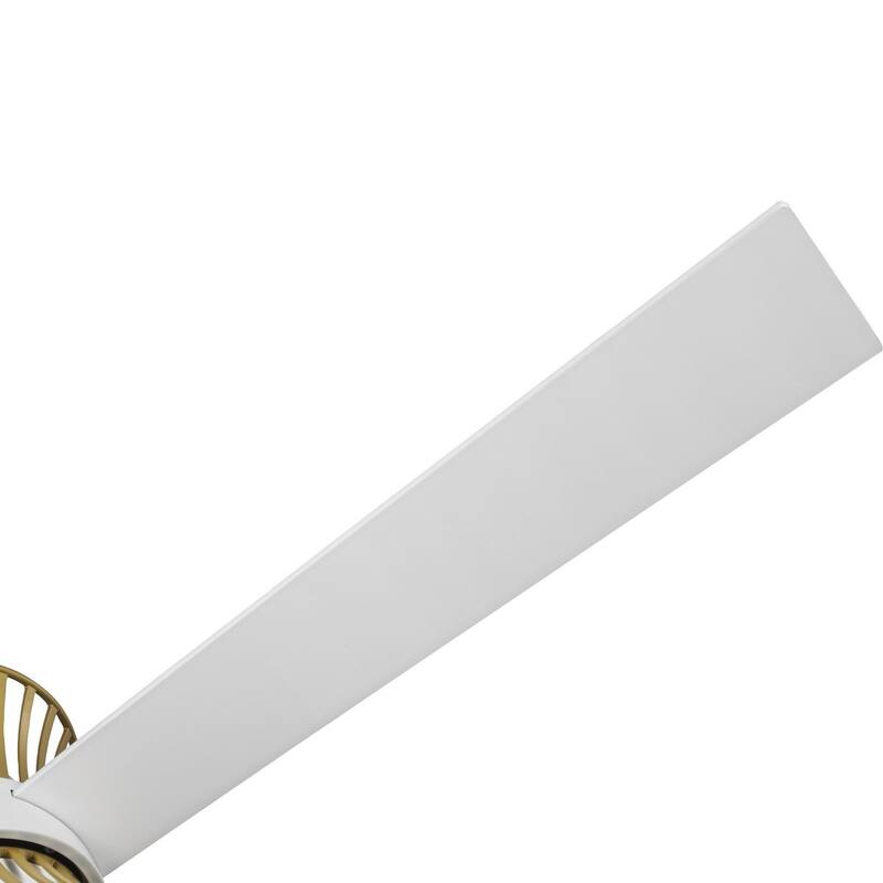 Bisbee Collection 55-in Three-Blade Matte White Global Ceiling Fan with Brushed Gold Accent - 55.3125 in x 55.3125 in x 14.75 in