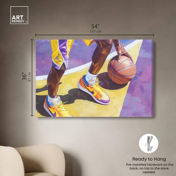 dimension image slide 4 of 6, Legend Court Canvas by Art Remedy, Gallery Wrapped