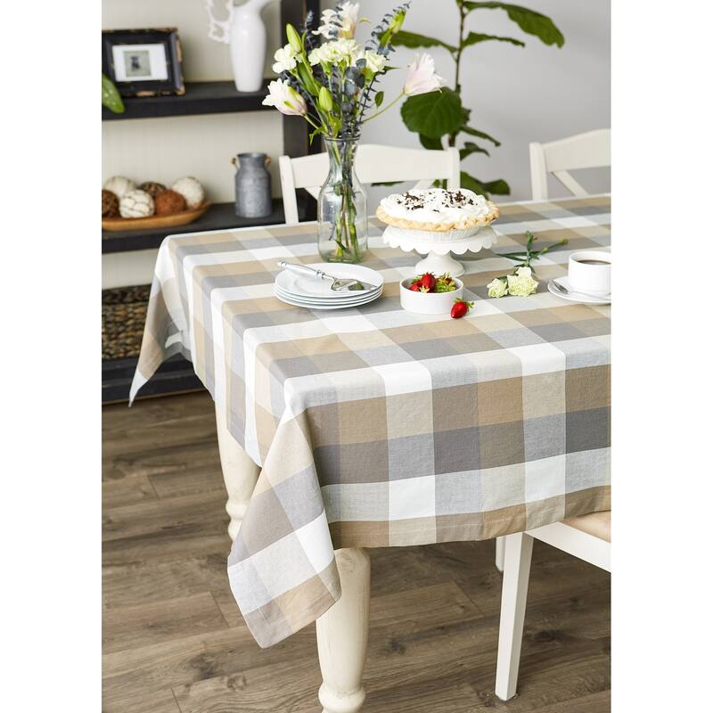 DII Tri Color Check Tablecloth