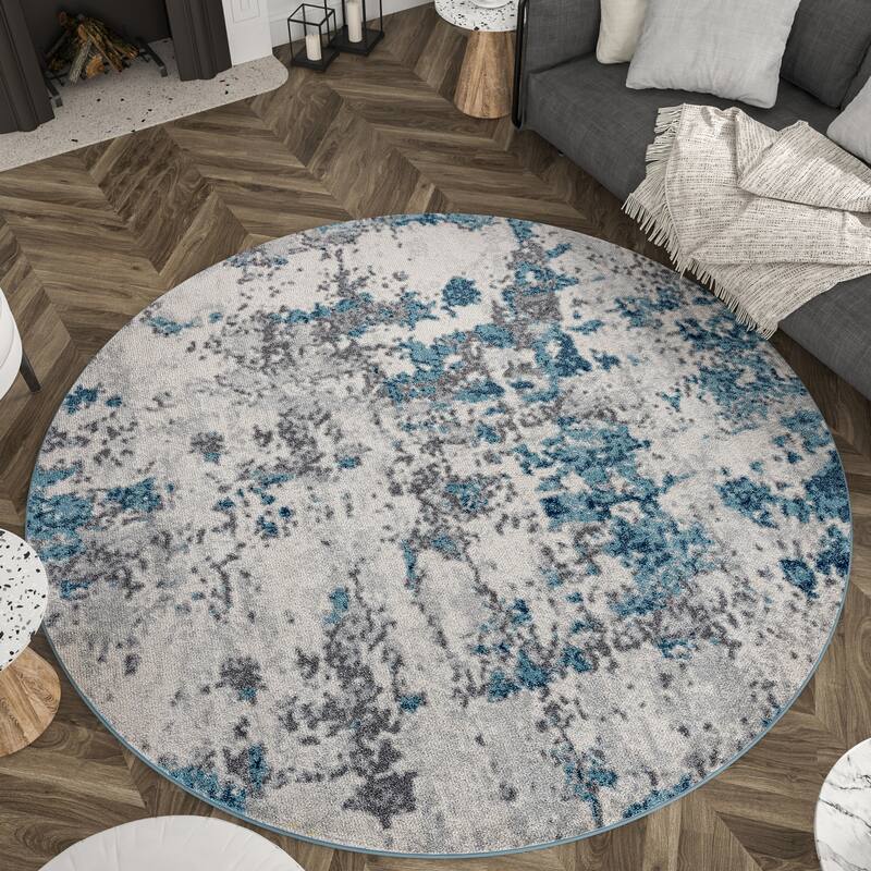 Gematria Industrial Abstract Indoor Area Rug