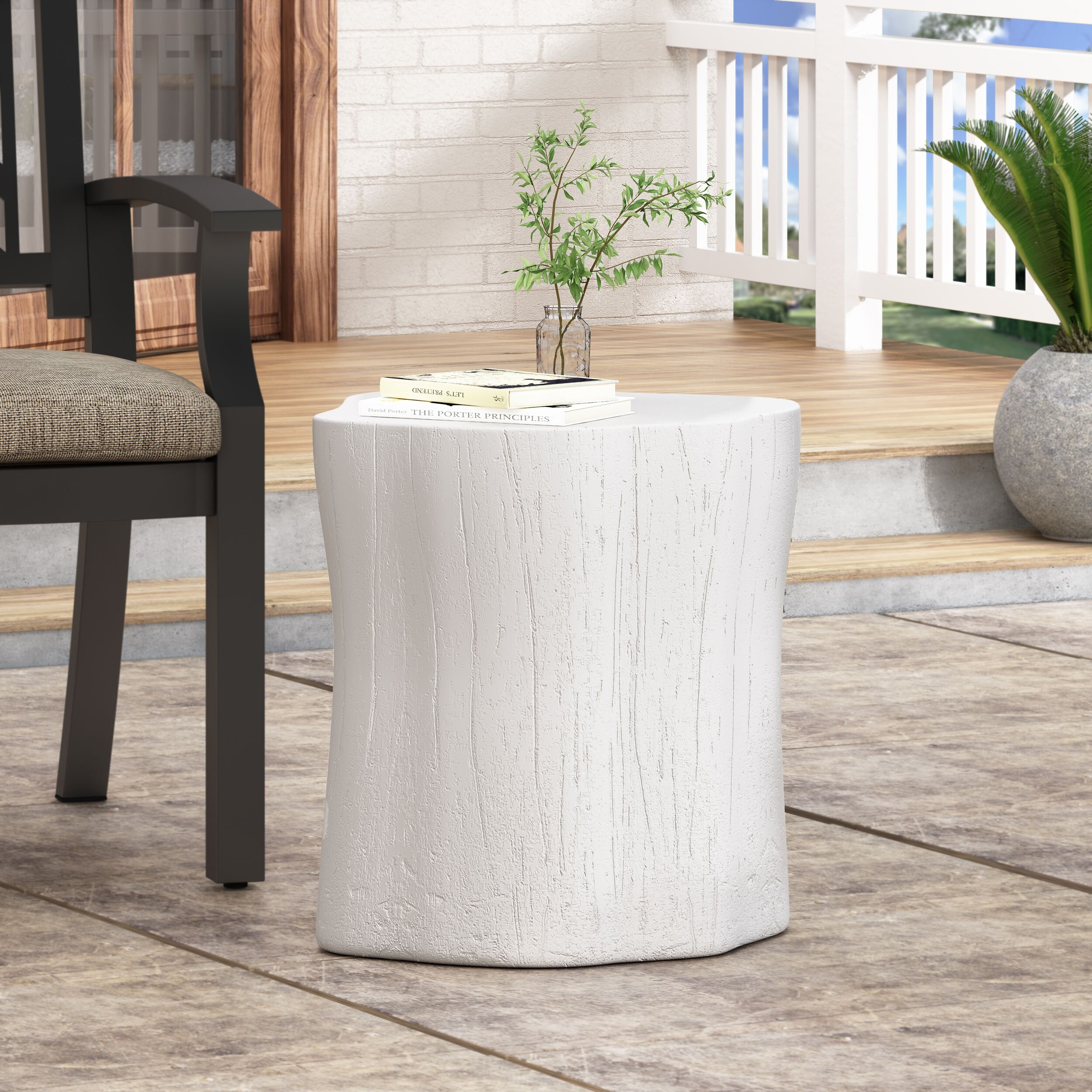 White tree stump side table sale